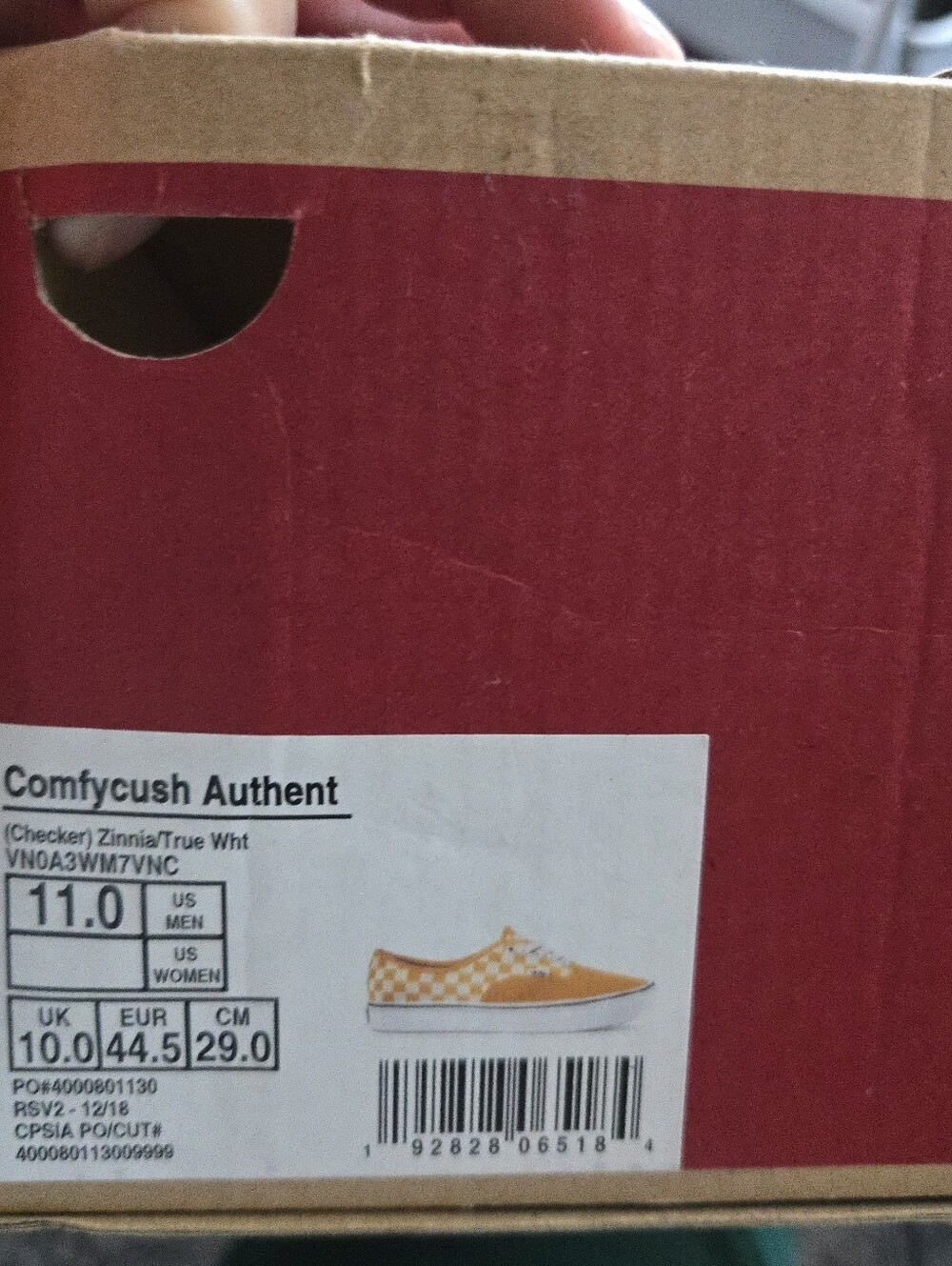 Vans Comfycush Authentic Men Size 11 Checkered Yellow And White 072026 - Picture 8 of 8